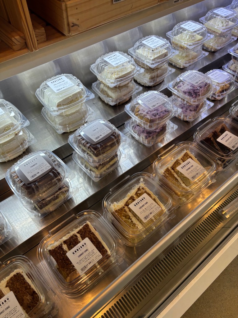 An assortment of cake slices.